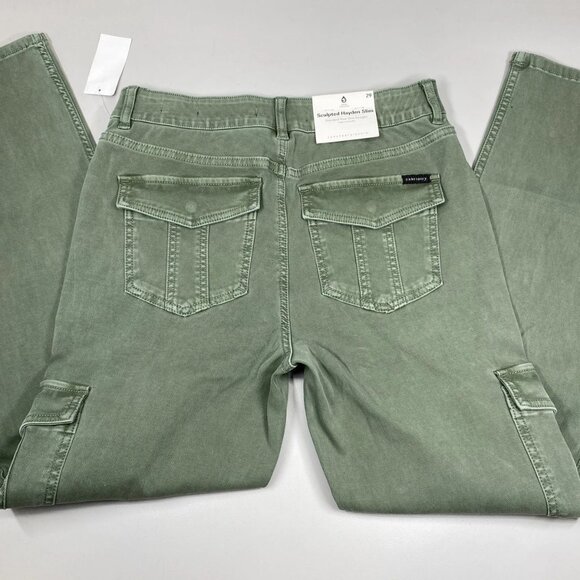 NEW SANCTUARY DENIM Women's Cargo Pants Green Size 29 Sculpted Hayden Slim Dark - Picture 5 of 12